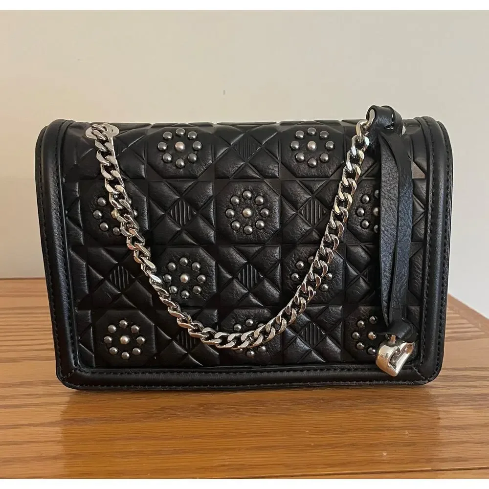 Brighton Elise Flap Bag - Black Quilted Leather Pretty Tough Collection New/NWT